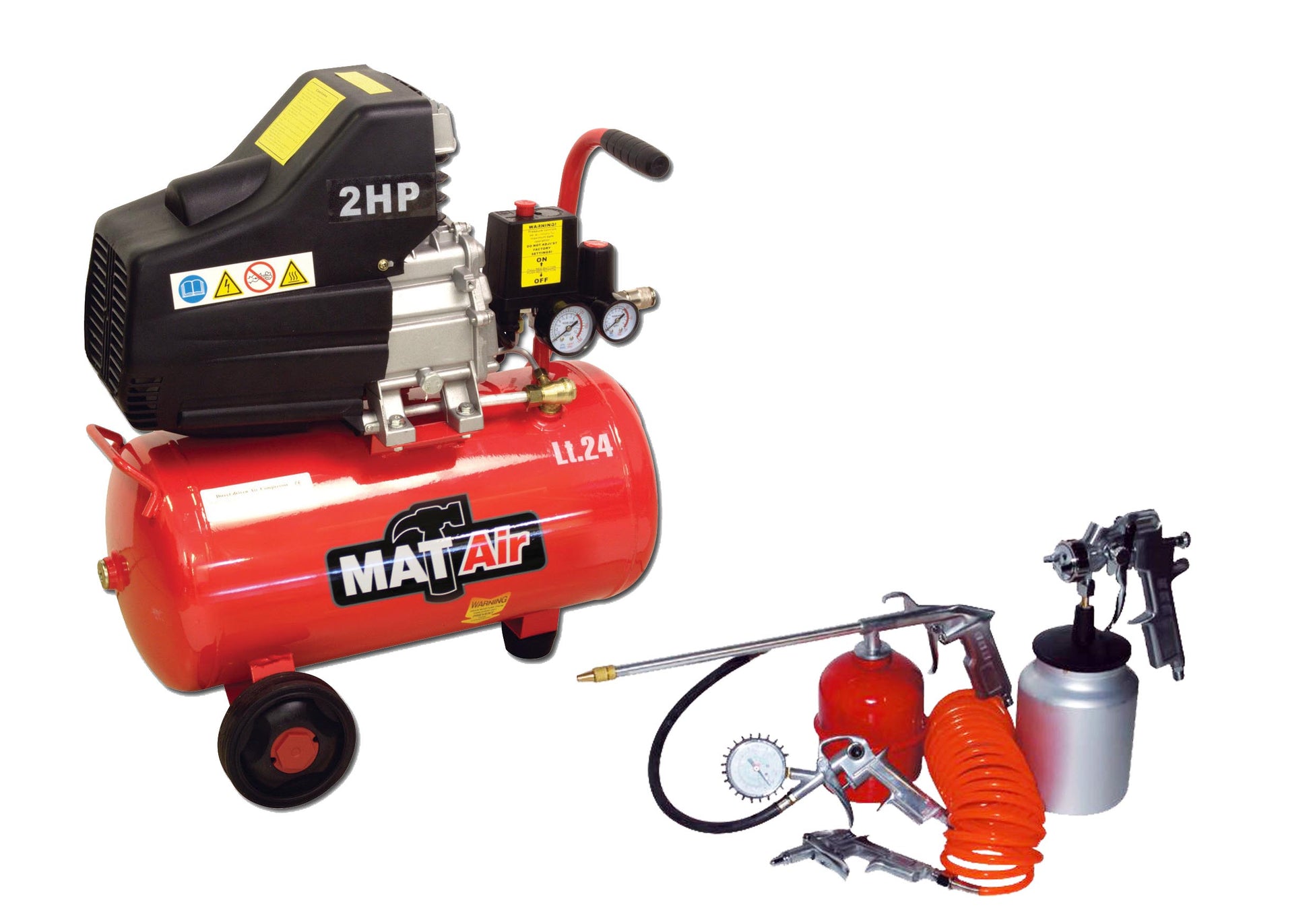Compressor Matair Kit 2Hp 24L +5Pc S/Gun
