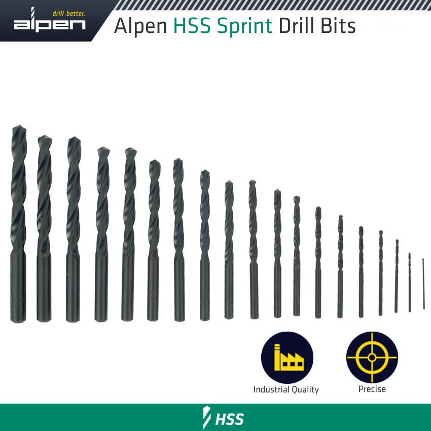 Hss Sprint Drill Bit Set 19 Piece 1.0-10.0Mm X 0.5Mm In Plastc Case