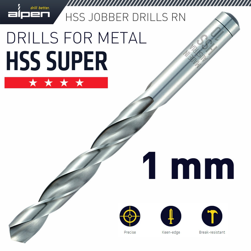 Alpen Hss Super Drill Bit 1Mm 3/Pack
