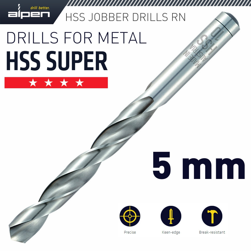 Alpen Hss Super Drill Bit 5Mm 2/Pack