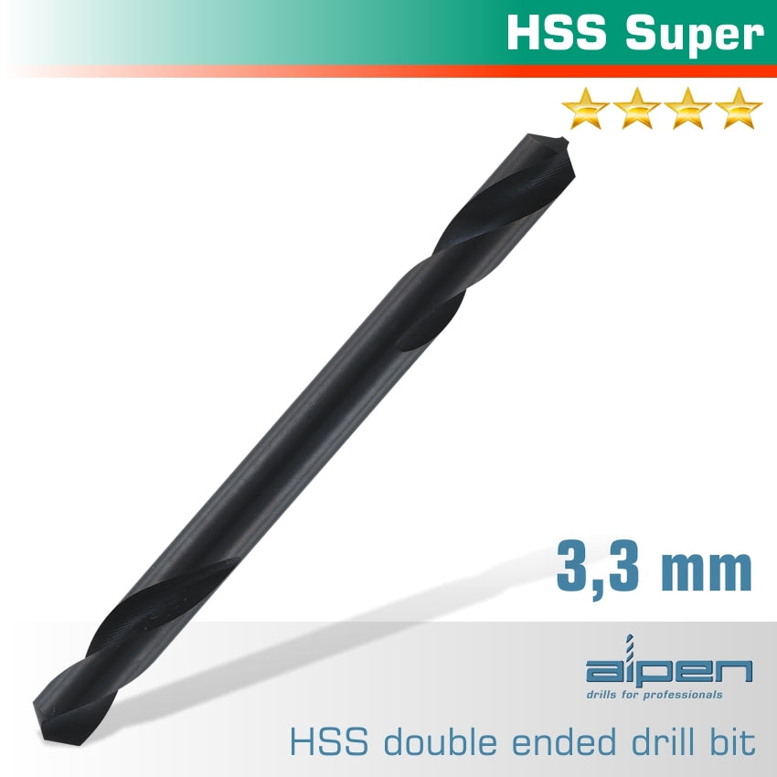 Alpen Hss Super Drill Bit Double Ended 3.3Mm Pouched