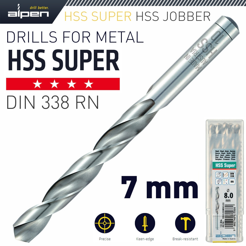 Alpen Hss Super Drill Bit 7Mm Bulk