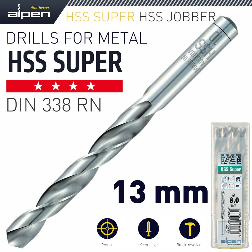Alpen Hss Super Drill Bit 13Mm Bulk