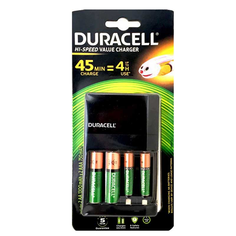 Battery Duracell Charger Value +2Aa+2Aaa Recharge Cef27