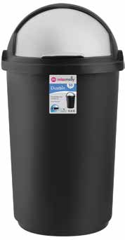 Refuse Bin Flip Top 50Lt Silver & Black