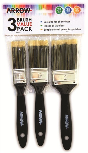 Paint Brush Set Arrow 3Pce Value Pack