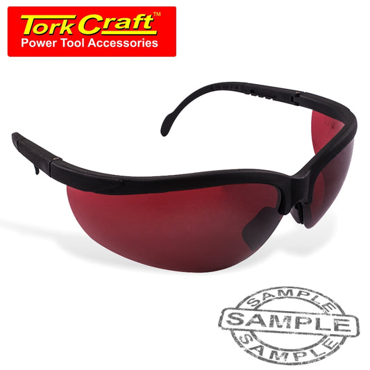 SAFETY EYEWEAR GLASSES RED LENS