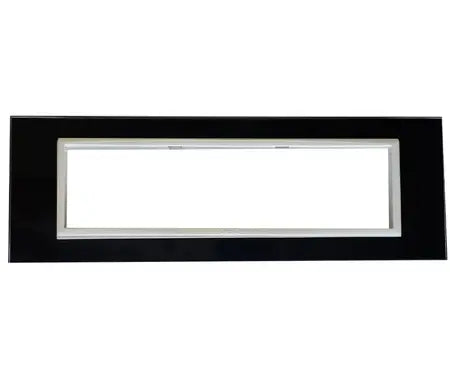 8 Lever Black Glass & White Bezel Cluster + Box