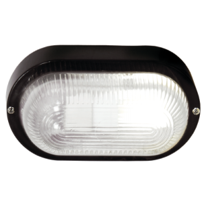 Brightstar BH027 PVC Bulkhead Light with Clear Glass, IP54, Black or White