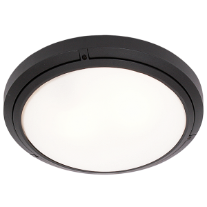 Brightstar BH057/2 Black Die-Cast Aluminium Outdoor Bulkhead Light with Frosted Glass, IP44