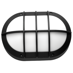 Brightstar BH090 Black Die Cast Aluminium Outdoor Bulkhead Light (IP44, 11W ES CFL)
