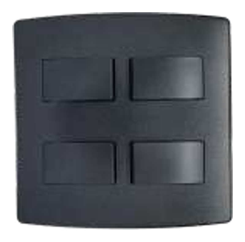 Onesto Trinity 16A 4 LEVER 2 WAY SWITCH, 4X4 BLACK GRAPHITE - BK-TS4042
