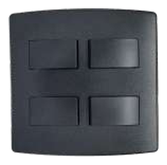 Onesto Trinity 16A 4 LEVER 2 WAY SWITCH, 4X4 BLACK GRAPHITE - BK-TS4042