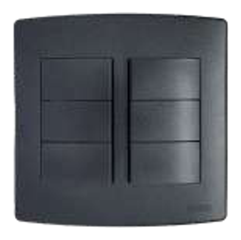 Onesto Trinity 16A 6 LEVER 1 WAY SWITCH, 4X4 BLACK GRAPHITE - BK-TS4061