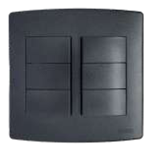 Onesto Trinity 16A 6 LEVER 1 WAY SWITCH, 4X4 BLACK GRAPHITE - BK-TS4061