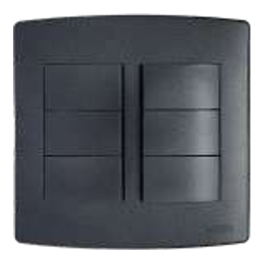 Onesto Trinity 16A 6 LEVER 2 WAY SWITCH, 4X4 BLACK GRAPHITE - BK-TS4062
