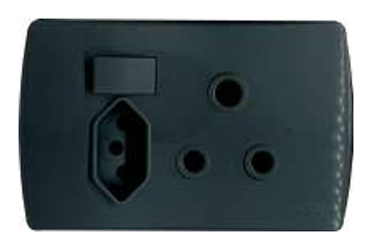 Onesto Trinity SINGLE RSA & NEW ZA PLUG SOCKET HORIZONTAL, BLACK GRAPHITE, 4X2 - BK-TSP2012