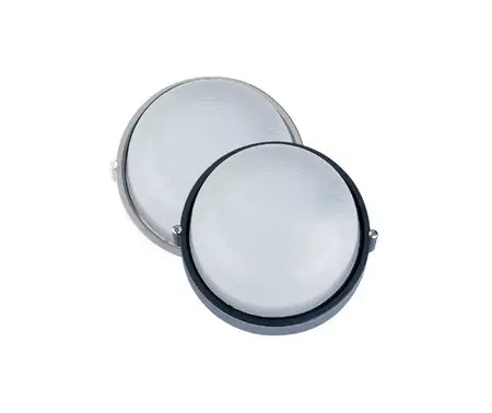 Electric Bulkhead Rondo Large Round Bulkhead E27 IP54 Black Aluminium – Daynight Electrical