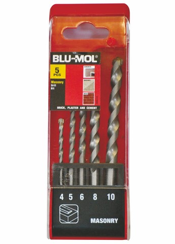 Blu-Mol Masonry Drill Set 5Pc 4-10Mm