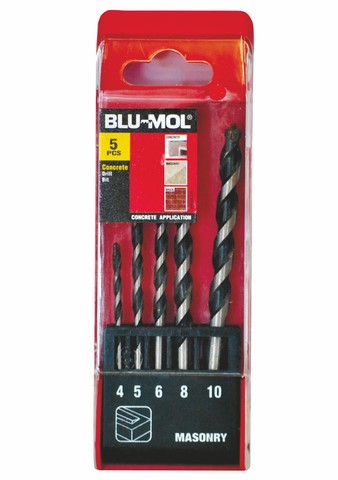 Blu-Mol Drill Bit Concrete Set 5P 4-10Mm