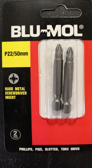 Blu-Mol Screw Driver Bit S2 Pz2X50Mm 2Pc
