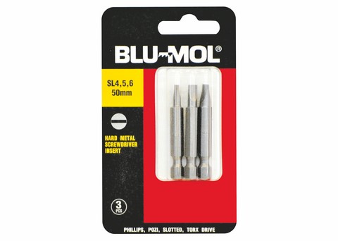 Blu-Mol S/Driver Bit S2 Sl4 5 6X50Mm 3Pc
