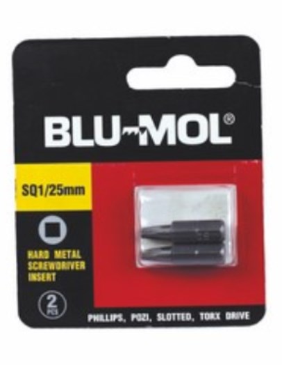 Blu-Mol Square Pwr Bit S2 No.1X25Mm 2Pc