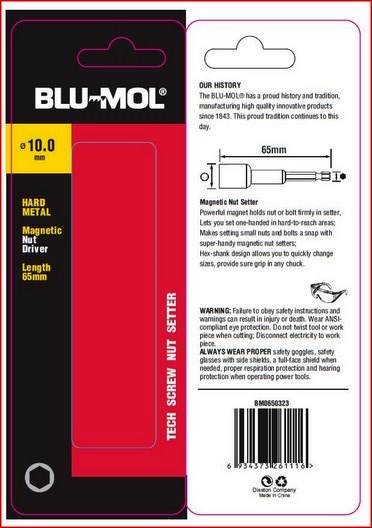 Blu-Mol Nutsetter Magnetic 5/16X65Mm 2Pc