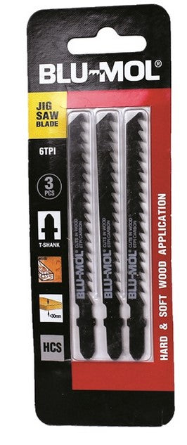 Blu-Mol Jigaw Wood T Fast 60Mm 3Pc