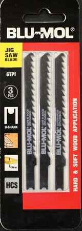 Blu-Mol Jigaw Wood T Medium 60Mm 3Pc