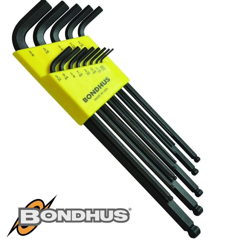 Bondhus Ball End L-Wrench 13Pc Set 0.05-3/8' Imperial Proguard Finish