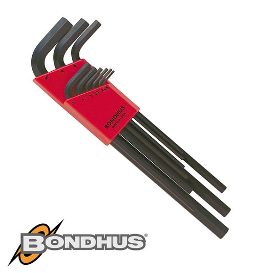 Bondhus Hex End L-Wrench 9Pc Set Long 1.5-10Mm Proguard Finish
