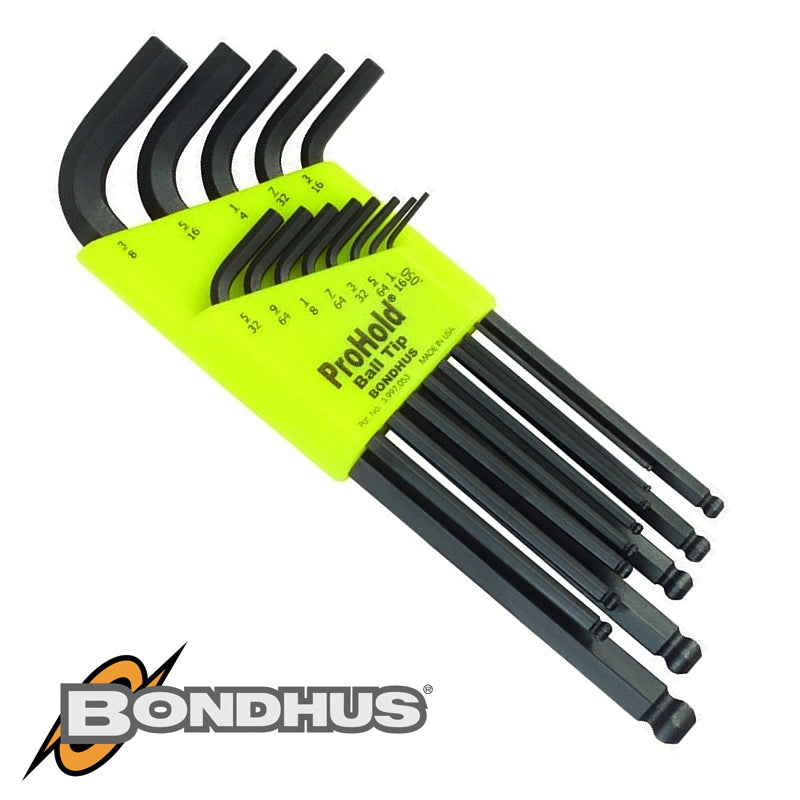 Bondhus Ball End L-Wrench 13Pc Set 0.50-3/8' Prohld