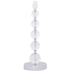 Brightstar BTL031 Polished Chrome and Clear Acrylic Table Lamp, 430mm Height