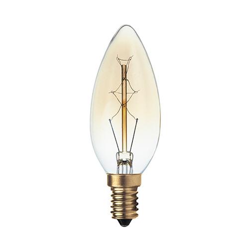 Carbon Filament Candle Bulb C35 E14 40W Warm White
