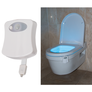 Brightstar Motion-Activated LED Toilet Light with 8 Color Options and Light Sensor