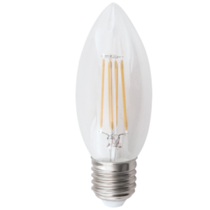 Brightstar 4.5W Dimmable LED Filament Candle Bulb with E27 Base (2700K/4000K Options)