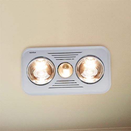 2 Light Ceiling Mount Bathroom Heater