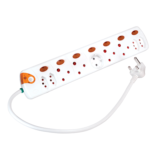 CRABTREE SWITCHED 0.5m 4x16A 4x 6A SLIMLINE + SCHUKO EXTENDA PLUG