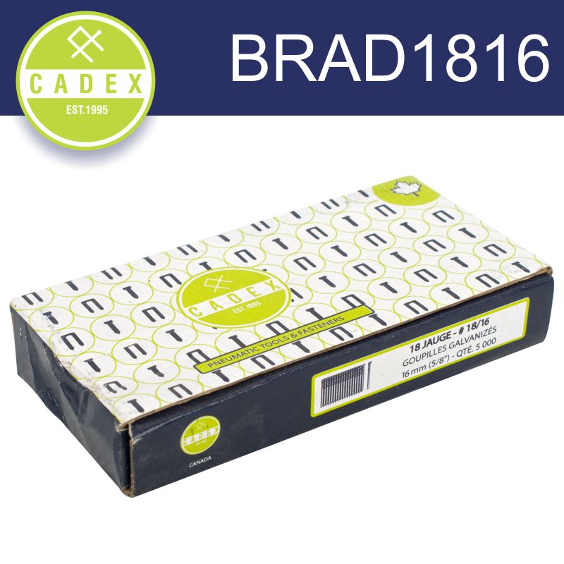Cadex T16 Brad Nail 18G 16Mm Galv 5000Pce