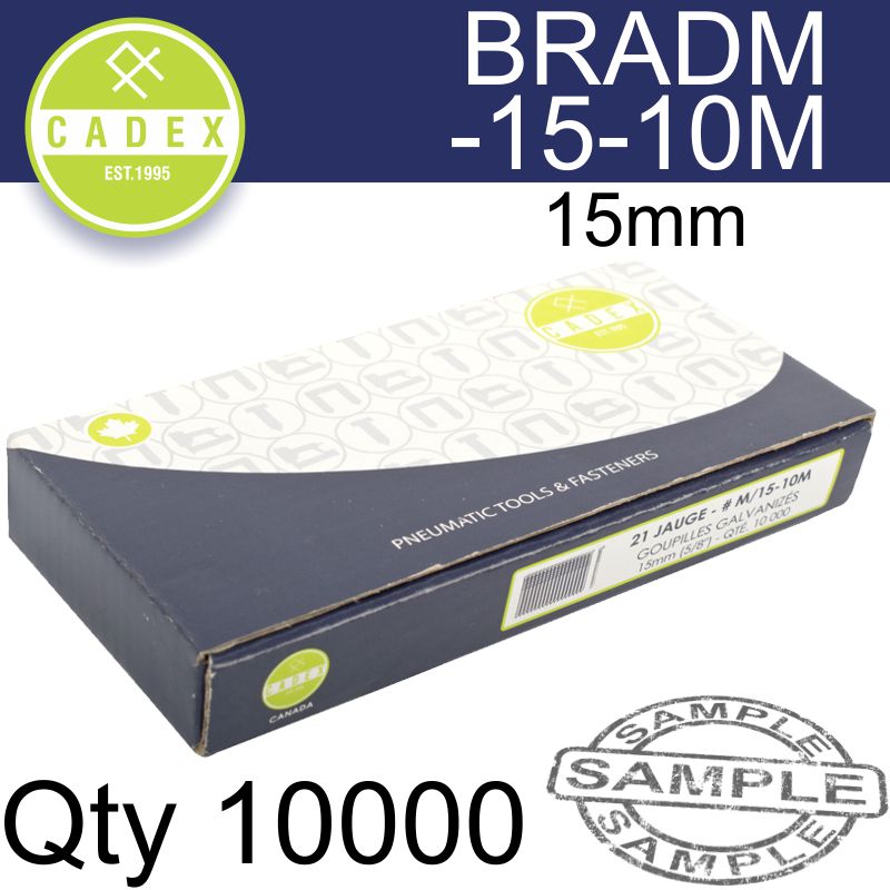 Cadex T15 Brad Nail 21G 15Mm Galv 10000Pce