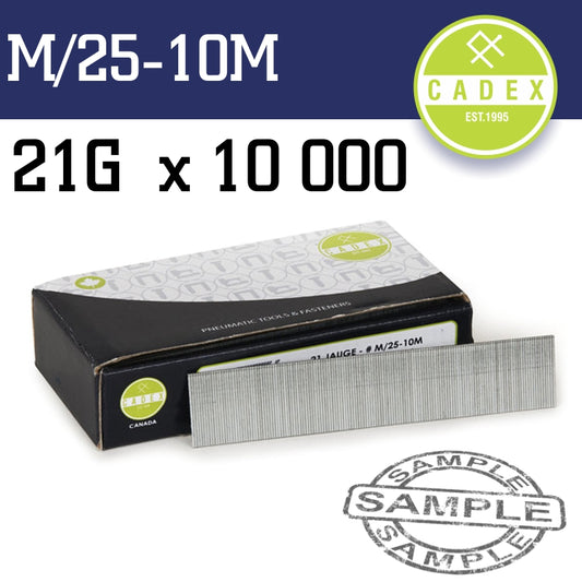 Cadex T25 Brad Nail 21G 25Mm Galv 10000Pce