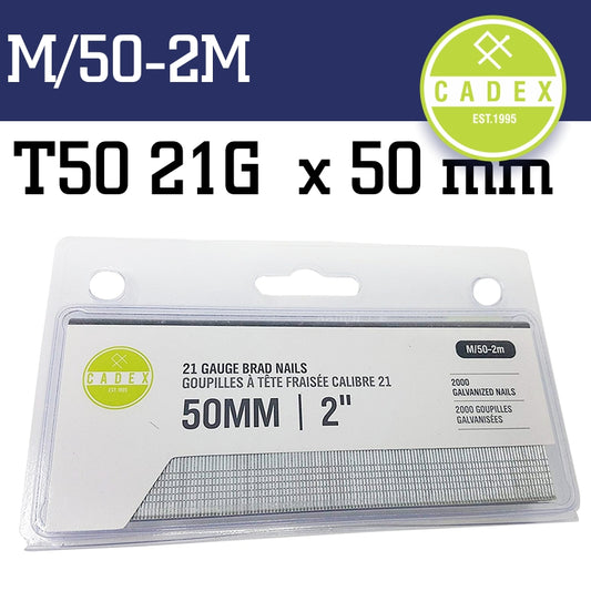 Cadex T50 Brad Nail 21G 50Mm Galv 2000Pce