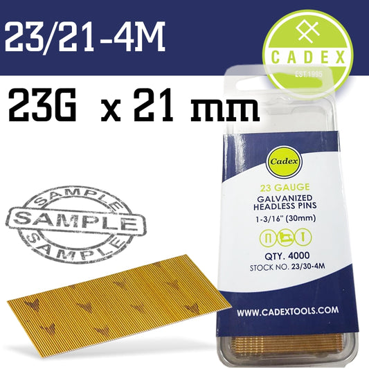 Cadex Headless Pin 23G 21Mm Galv  4000Pce