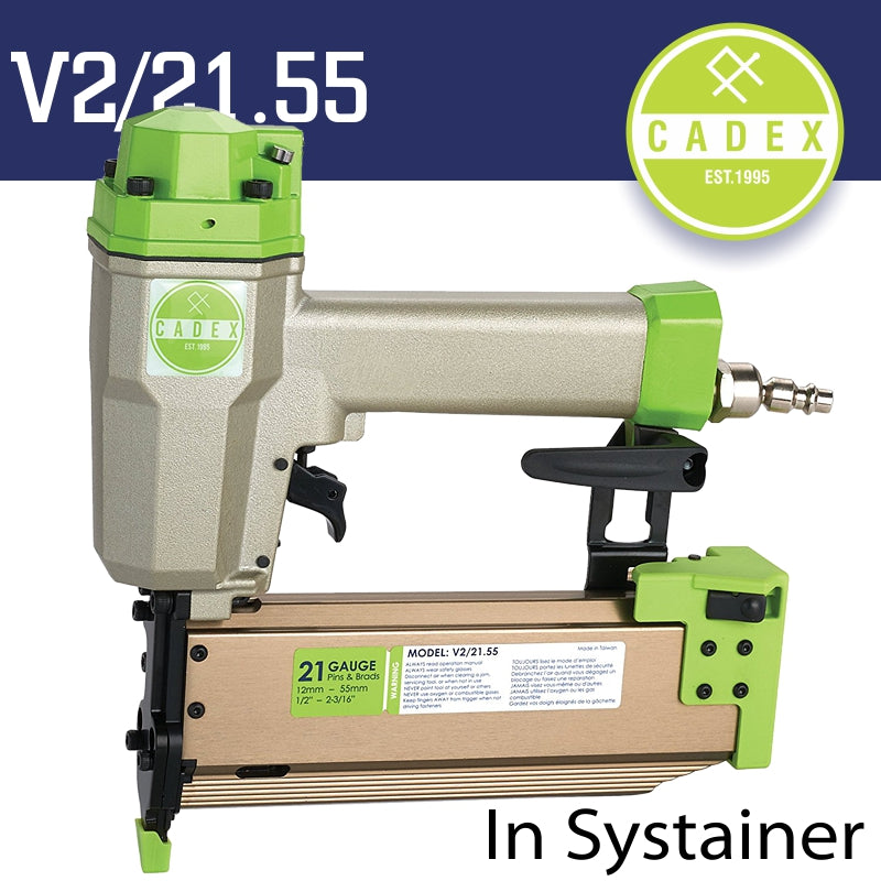 Cadex Air Nailer 21G 15-55Mm Pin & T-Brad Nail C/W Systainer