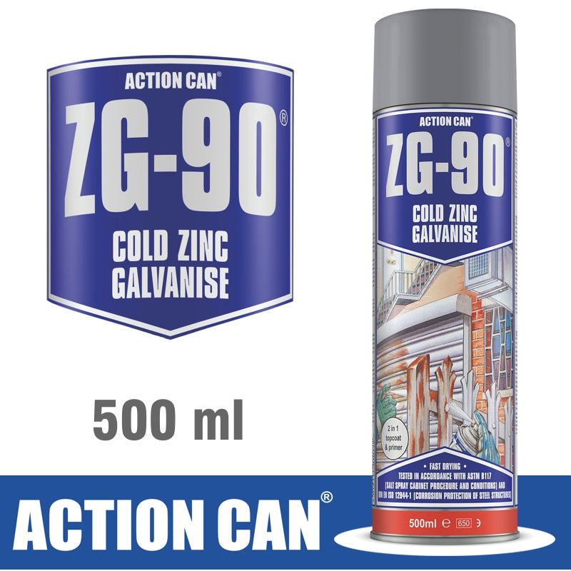 Zg-90 Silver 500Ml Zinc Galvanised Spray Cold Zinc Rapid Dry