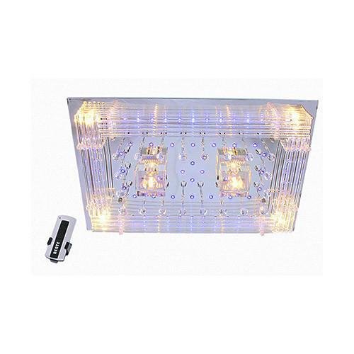 Polished Chrome Flush Mount With Glass Rods And Drops