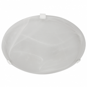Brightstar CF12009 White Ceiling Fitting with Alabaster Glass and Metal Base
