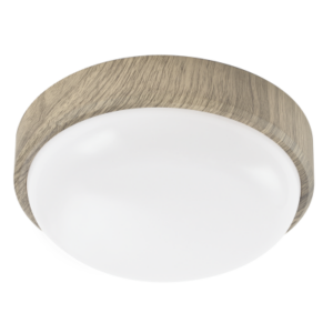 Brightstar CF126/CF130 Wood-Look LED Polycarbonate Ceiling Light (4000K, IP54 Outdoor/Bathroom)