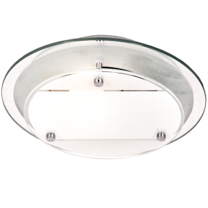 Brightstar Elegant Chrome and Frosted Glass Ceiling Fitting (250mm)